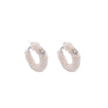 Elegant White Plush Oval Snowflake Rhinestone Alloy Drop Dangle Winter Fashion Women Earrings view 5