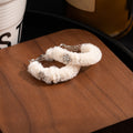 Elegant White Plush Oval Snowflake Rhinestone Alloy Drop Dangle Winter Fashion Women Earrings view 4