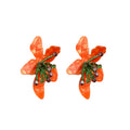 Light Luxury Stone Beaded Round Flower Stud Earrings With Silver Posts Retro Ethnic Geometric Jewelry view 5