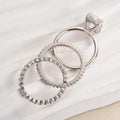 Simple Geometric Circle Stack Ring Set For Women, Elegant Wedding Evening Party Jewelry view 3