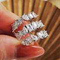 Geometric Combination Ring For Women With Water Drop And Square Design Fashion Jewelry view 1