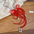 Bow Crystal Beaded Tassel Collarbone Necklace Sweet Cool Niche Design Light Luxury Jewelry view 2