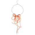 Bow Crystal Beaded Tassel Collarbone Necklace Sweet Cool Niche Design Light Luxury Jewelry view 5