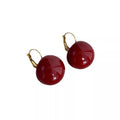 Red Resin Round Geometric Earrings For Women, Vintage Old Money Light Luxury Winter Style view 5