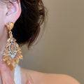 Light Luxury Alloy Rhinestone Teardrop Drop Earrings Vintage Court Style Stud Earrings view 3