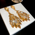 Light Luxury Alloy Rhinestone Teardrop Drop Earrings Vintage Court Style Stud Earrings view 4