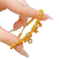 24K Sand Gold Plated Copper Oval Flower Bangle French Vintage Light Luxury Bracelet view 5