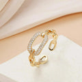 Korean Minimalist Buckle Ring For Women, Adjustable Open Band French Commuter Jewelry view 2