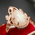 Water Drop Faux Opal European American Women's Ring, Old Money Palace Style Finger Jewelry view 3