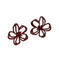 Vintage Red Hollow Flower Alloy Stud Earrings Elegant Versatile Light Luxury Women's Jewelry view 5
