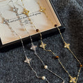 Vintage Maillard Faux Pearl Sweater Necklace With Rhinestone Tiger Eye Cross Pendant view 2