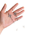 Vintage Maillard Faux Pearl Sweater Necklace With Rhinestone Tiger Eye Cross Pendant view 5