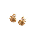 Light Luxury New Chinese Gourd Faux Pearl Stud Earrings With Rhinestone Silver Needle Retro Design view 5