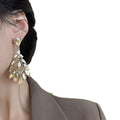 Alloy Rhinestone Teardrop Drop Earrings Vintage Court Style Statement Stud Jewelry view 5