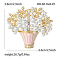 Alloy Enamel Flower Basket Brooch Pin For Women's Jackets view 5