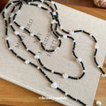 Faux Pearl Crystal Beaded Star Pendant Vintage Old Money Elegant Sweater Necklace view 2