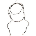 Faux Pearl Crystal Beaded Star Pendant Vintage Old Money Elegant Sweater Necklace view 5