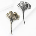 Alloy Enamel Ginkgo Leaf Brooch Pin For Coats And Suits view 3