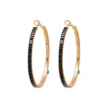 Light Luxury Copper Zircon Round Hoop Earrings With Silver Posts Geometric European Statement Style view 5