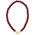 Old Money Style Acrylic Beaded Necklace With Zircon Round Pendant Vintage Chinese Choker view 5