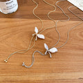 Light Luxury Rhinestone Butterfly Faux Pearl Pendant Sweater Necklace For Elegant Fashion Style view 2