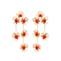 Retro Elegant Iron Hollow Flower Tassel Drop Earrings For Women Light Luxury Statement Design view 5