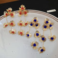 Retro Elegant Iron Hollow Flower Tassel Drop Earrings For Women Light Luxury Statement Design view 4