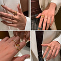 Gold Plated Copper Zircon Teardrop Cross Open Ring For Women Light Luxury Index Finger Jewelry view 3