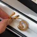 Gold Plated Copper Zircon Teardrop Cross Open Ring For Women Light Luxury Index Finger Jewelry view 2