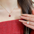 Gold Plated Copper Zircon Horse Necklace And Bracelet Jewelry Set, Light Luxury Everyday Style view 4