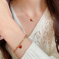 Gold Plated Copper Zircon Horse Necklace And Bracelet Jewelry Set, Light Luxury Everyday Style view 2