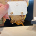 Light Luxury Copper Round Rhinestone Pendant Drop Earrings For Women view 2