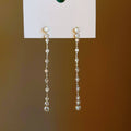 Copper Zircon Round Tassel Drop Earrings Elegant Light Luxury Geometric Ear Jewelry for Women view 3