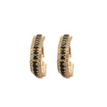 Copper Zircon Triangle Hoop Earrings Vintage Light Luxury Geometric Design view 5
