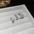 Light Luxury Copper Round Zircon Clip-on Earrings For Women, No Piercing Geometric Ear Cuffs view 3