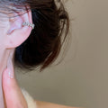Light Luxury Copper Round Zircon Clip-on Earrings For Women, No Piercing Geometric Ear Cuffs view 4