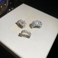 Light Luxury Copper Round Zircon Clip-on Earrings For Women, No Piercing Geometric Ear Cuffs view 1