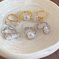 Light Luxury Irregular Faux Pearl Open Ring Vintage Geometric Adjustable Index Finger Jewelry view 4