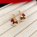 Chic Copper Enamel Zircon Horse Drop Earrings New Chinese Retro Light Luxury Women's Jewelry view 4