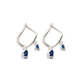 Light Luxury Blue Zircon Star Copper Stud Earrings For Women Sweet Fresh Trendy Style view 5