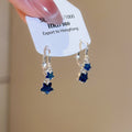 Light Luxury Blue Zircon Star Copper Stud Earrings For Women Sweet Fresh Trendy Style view 1