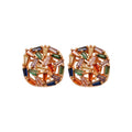 Gold Plated Copper Square Zircon Stud Earrings With Silver Posts Light Luxury Geometric Jewelry view 5
