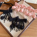 Fabric Bow Flower Crystal Tassel Necklace Earrings Jewelry Set Light Luxury Elegant Accessories view 3