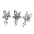 Antique Silver Zinc Alloy Butterfly Flower Charm Pendant for DIY Necklace Bracelet Jewelry Making view 2