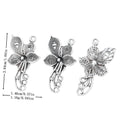 Antique Silver Zinc Alloy Butterfly Flower Charm Pendant for DIY Necklace Bracelet Jewelry Making view 1