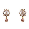 French Vintage Twisted Hollow Round Faux Pearl Stud Earrings With Silver Pins view 5