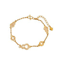 Real Gold Plated Copper Zircon Gourd Coin Bangle New Chinese Light Luxury Geometric Jewelry view 5