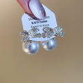 Light Luxury Bowknot Faux Pearl Stud Earrings With Rhinestone Accents For Elegant Daily Wear view 2