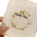 18K Gold Plated Copper Zircon Mother Of Pearl Flower Adjustable Bangle Light Luxury Jewelry view 5