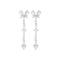 Copper Zircon Butterfly Heart Tassel Drop Earrings Korean Light Luxury Sweet Stud Style view 5